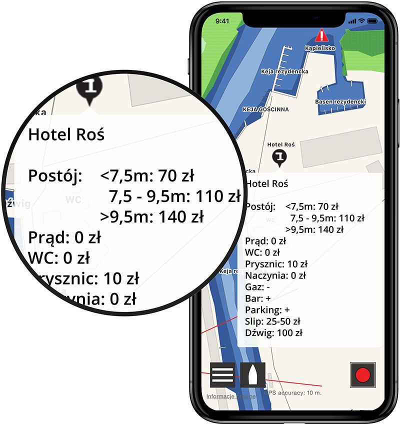 Cenniki portów na Mazurach